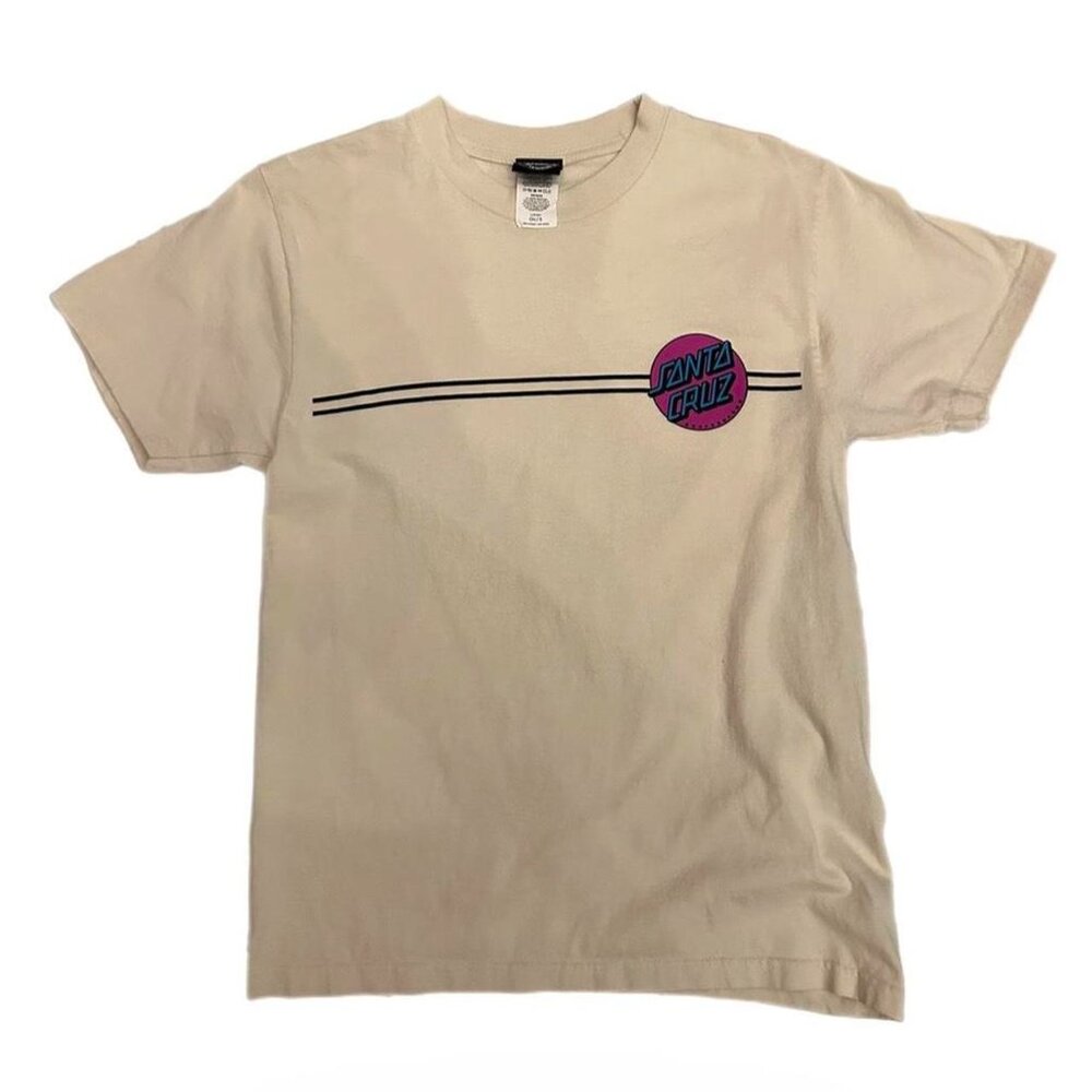 Santa Cruz Men's Cream and White T-shirt